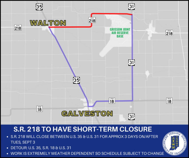 State Road 218 to have short-term closure